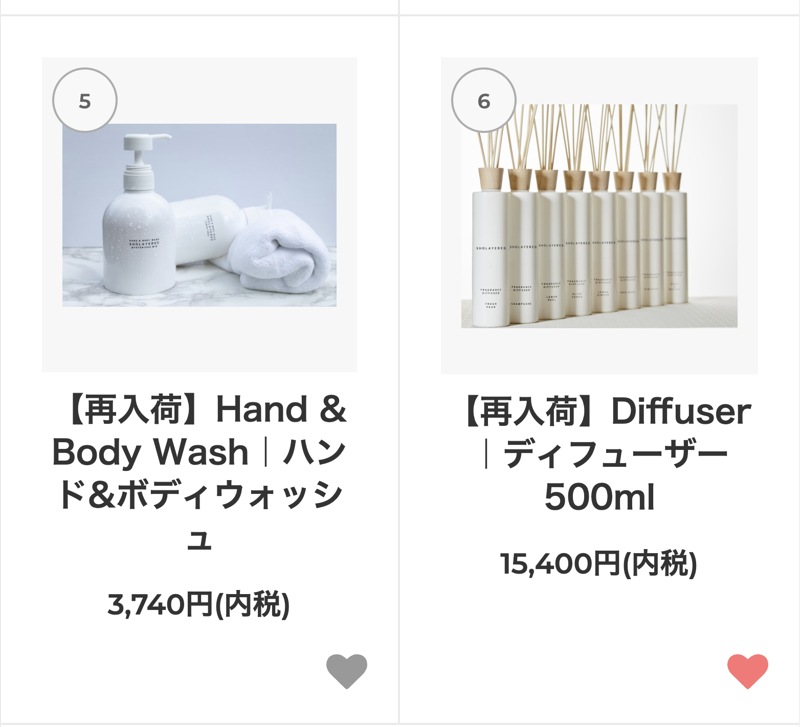 レイヤードフレグランス再入荷
